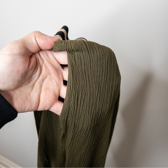 Anthropologie Dolan Womens Size XS Wide Leg Cropped Gaucho Pants Olive Green - Picture 11 of 12